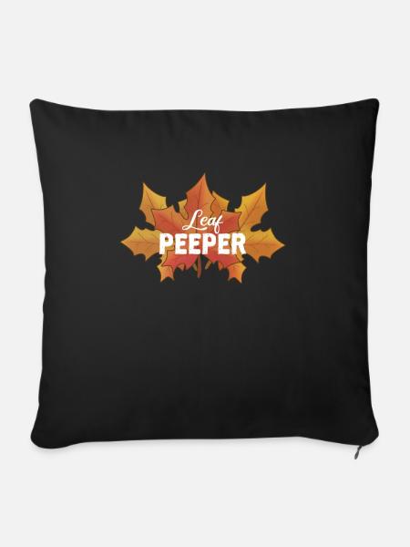 Blatt-Peeper Ahorn-Laub Blatt-Peeping - Sofakissen mit Füllung 45 x 45 cm - Schwarz
