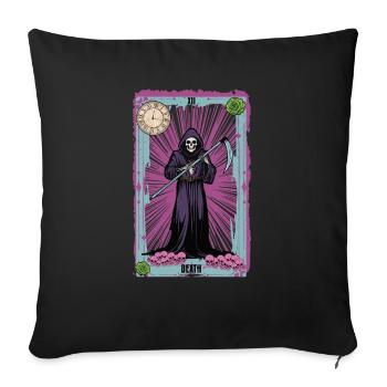 Death Kawaii Occulte Satanique Pastel Gothique - Coussin et housse de 45 x 45 cm - noir - Devant