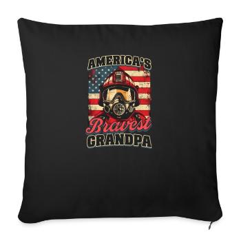 Grand-père pompier Les États-Unis Le plus courageux - Coussin et housse de 45 x 45 cm - noir - Devant