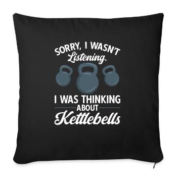 Kettlebell Workout Fitness Training - Sofa pillow with filling 45cm x 45cm - black - Front