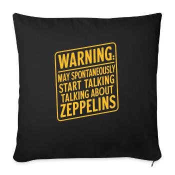 Luftschiff Zeppelin Geschenk - Sofakissen mit Füllung 45 x 45 cm - Schwarz - Vorne