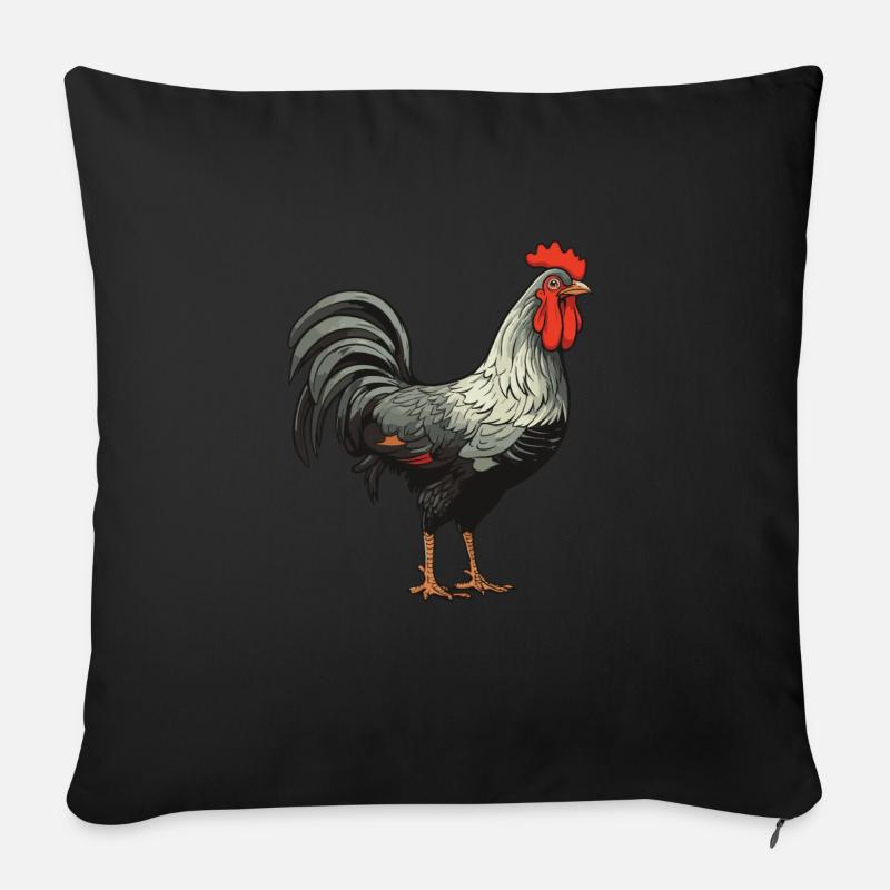 Hahn Tier - Sofakissen mit Füllung 45 x 45 cm - Schwarz