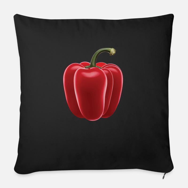Paprika Geschenk - Sofakissen mit Füllung 45 x 45 cm - Schwarz