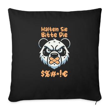 Panda géant Panda Ours - Coussin et housse de 45 x 45 cm - noir - Devant