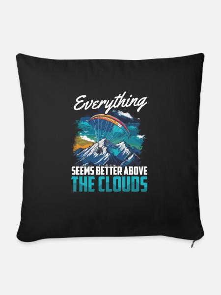 Flugschirm motorschirm paramotoring - Sofakissen mit Füllung 45 x 45 cm - Schwarz