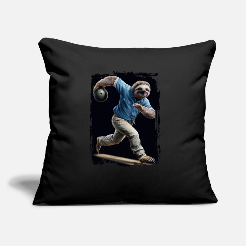 Faultier spielt Bowling Geschenk Sofakissen mit Füllung 45 x 45 cm