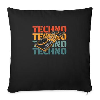 Techno Raver - Sofakissen mit Füllung 45 x 45 cm - Schwarz - Vorne