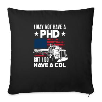 Amerika Flagge Spruch Lkw-Fahrer - Sofakissen mit Füllung 45 x 45 cm - Schwarz - Vorne