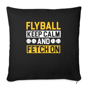 Flyball Canine Sport Agility Parcour Dog - Sofa pillow with filling 45cm x 45cm - black - Front