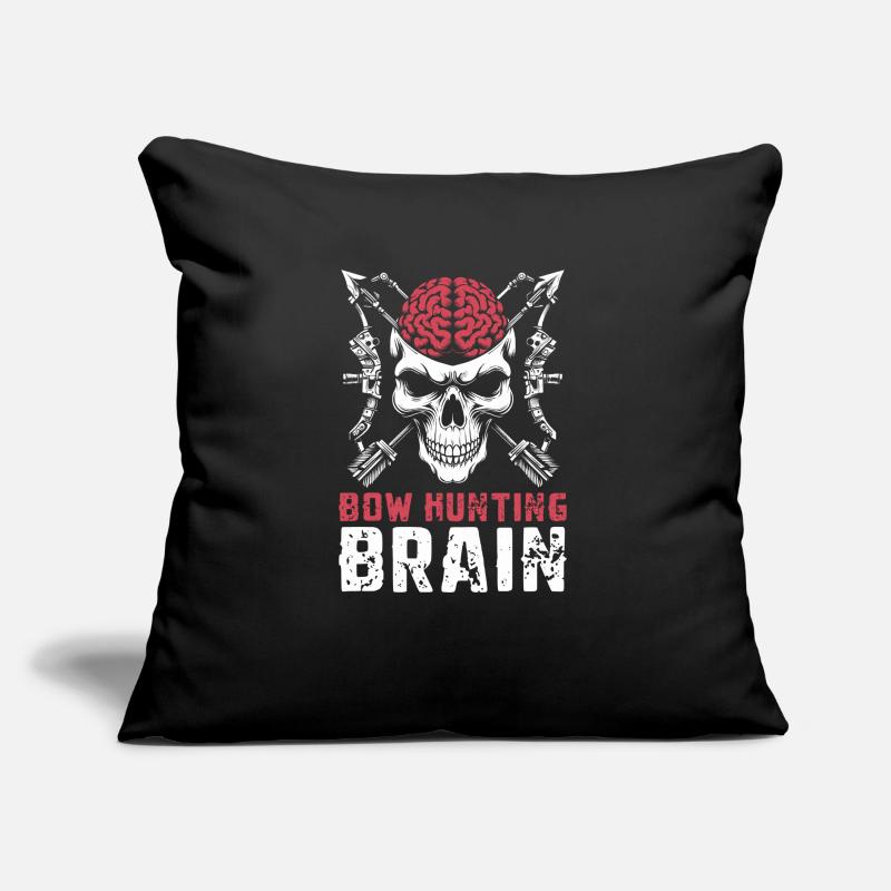 Bogenjagd Bogenjäger Schädel Bow Hunting Brain Sofakissen mit Füllung 45 x 45 cm