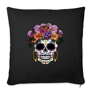 Cooles gruseliges Skelett Muertos Tag der Toten Halloween - Sofakissen mit Füllung 45 x 45 cm - Schwarz - Vorne