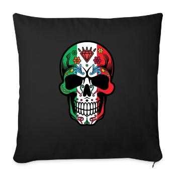 Mexikanische Flagge Muertos Tag Des Toten Halloween - Sofakissen mit Füllung 45 x 45 cm - Schwarz - Vorne