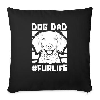 Brittany Spaniel Chien Papa Pour La Vie - Coussin et housse de 45 x 45 cm - noir - Devant