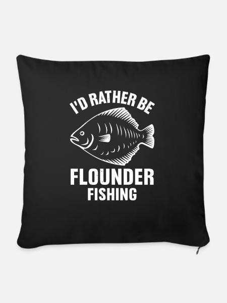 Flunder Fischer Spruch - Sofakissen mit Füllung 45 x 45 cm - Schwarz