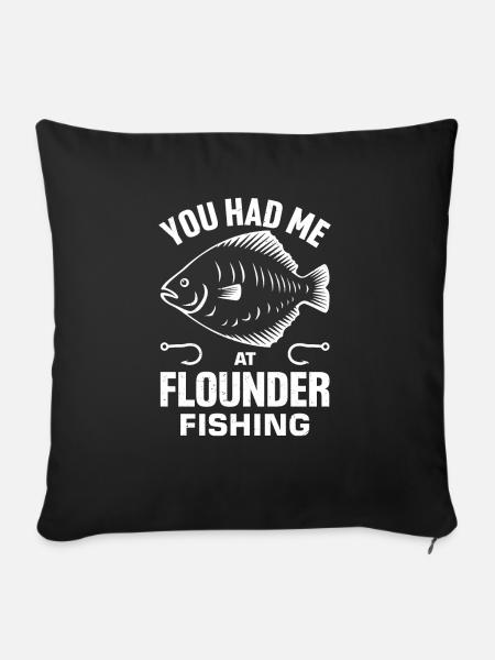 Flunder Fischer Spruch - Sofakissen mit Füllung 45 x 45 cm - Schwarz