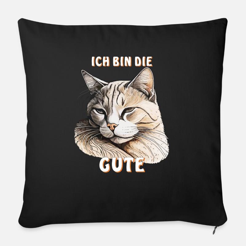 KATZE ICH BIN DIE GUTE - Sofakissen mit Füllung 45 x 45 cm - Schwarz