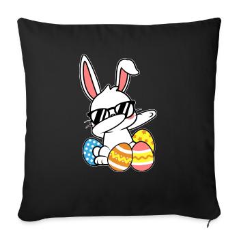 Dabbing Lapin de Pâques Pâques - Coussin et housse de 45 x 45 cm - noir - Devant