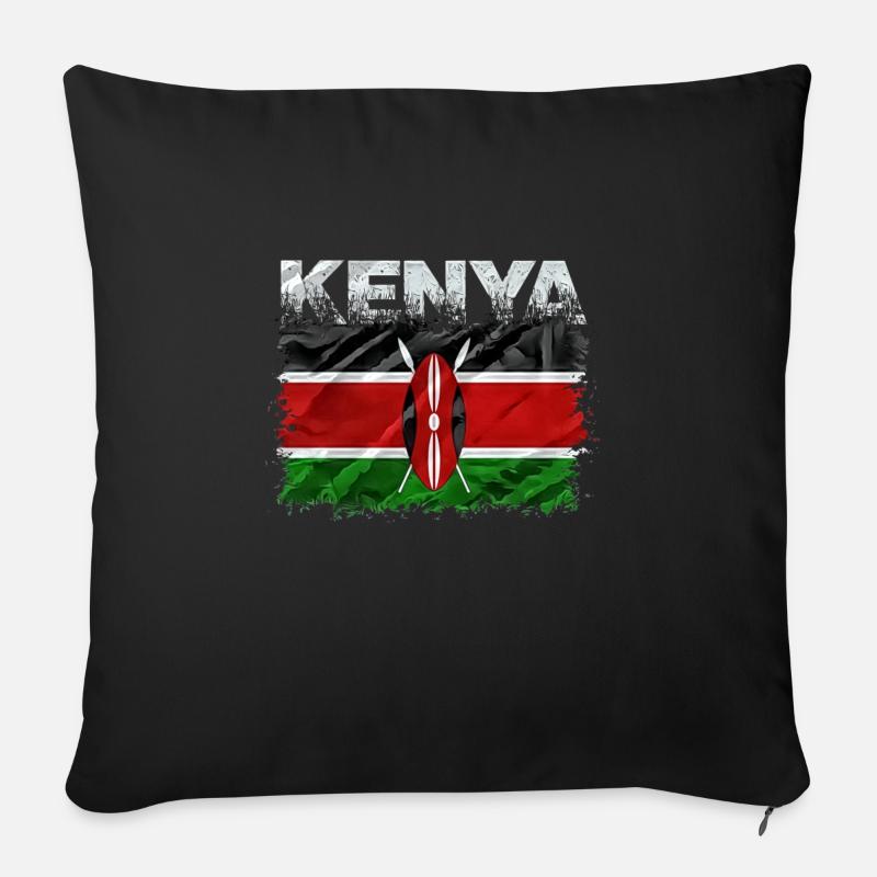 Kenia - Sofakissen mit Füllung 45 x 45 cm - Schwarz