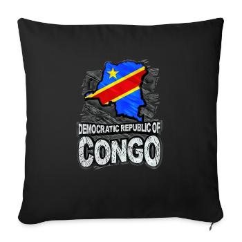Congo - Sofa pillow with filling 45cm x 45cm - black - Front