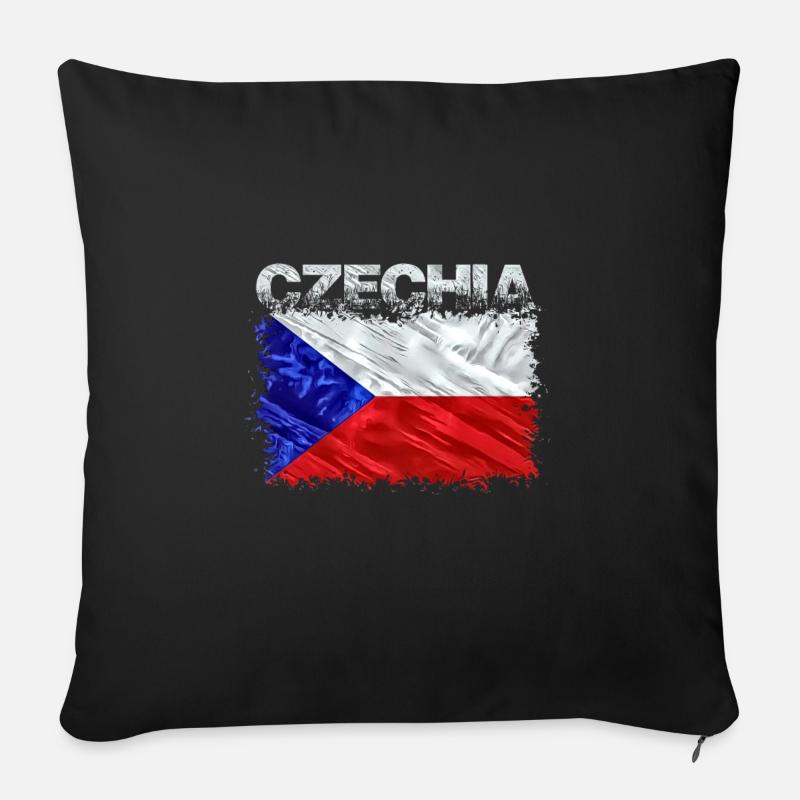 Tschechien - Sofakissen mit Füllung 45 x 45 cm - Schwarz