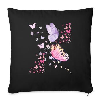 butterfly - Coussin et housse de 45 x 45 cm - noir - Devant