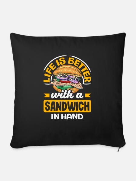 Sandwich Day Snack Celebration Sandwich - Sofakissen mit Füllung 45 x 45 cm - Schwarz