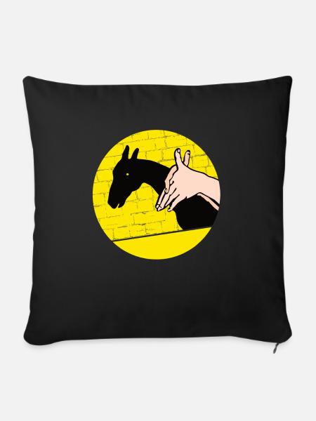 Handschattenpuppenspiel Puppen - Sofakissen mit Füllung 45 x 45 cm - Schwarz
