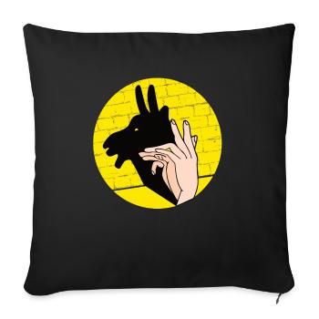 Hand Shadow Puppet Show Puppets - Sofa pillow with filling 45cm x 45cm - black - Front