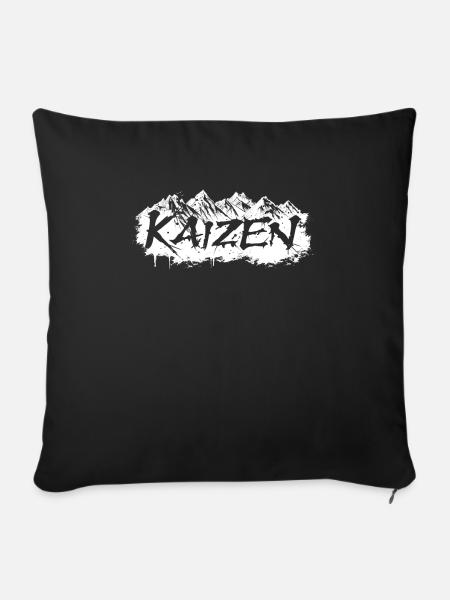 Hiragana Katakana Kaizen-methode Kaizen - Sofakissen mit Füllung 45 x 45 cm - Schwarz