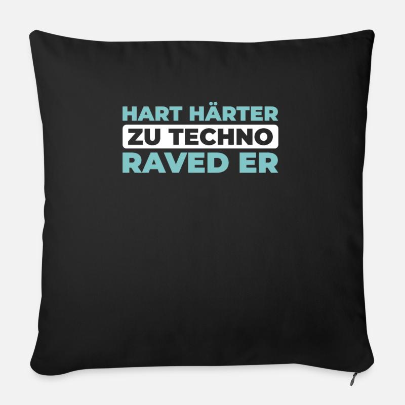 Techno Raver - Sofakissen mit Füllung 45 x 45 cm - Schwarz