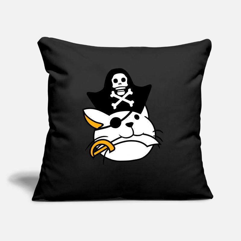 Mignon Pirate Cat Buccaneer Oeil Patch Chapeau Sabre Coussin et housse de 45 x 45 cm