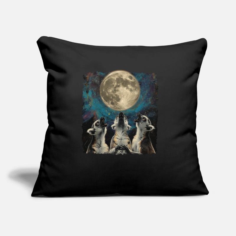 Lemur Ringtail Howling Moon Sofa pillow with filling 45cm x 45cm