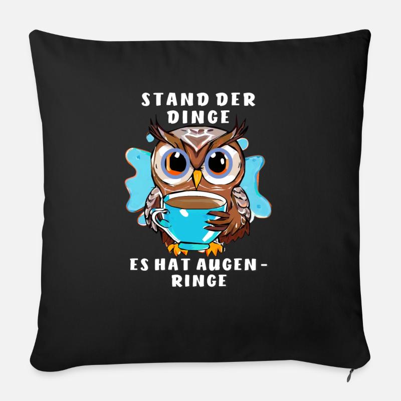 EULE STAND DER DINGE HAT AUGENRINGE - Sofakissen mit Füllung 45 x 45 cm - Schwarz