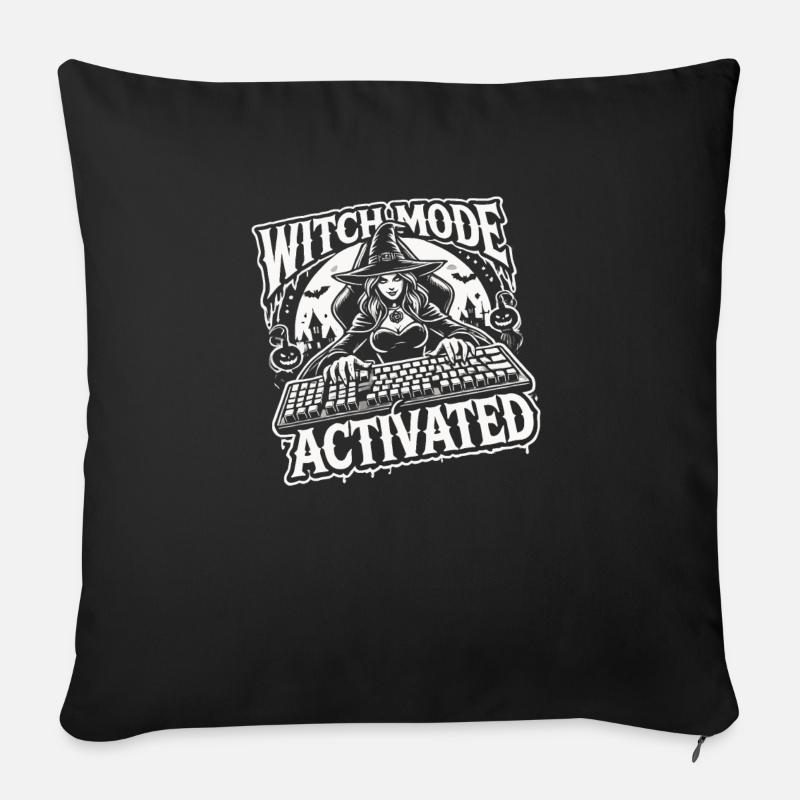 Hexenmodus Aktiviertes Design - Sofakissen mit Füllung 45 x 45 cm - Schwarz