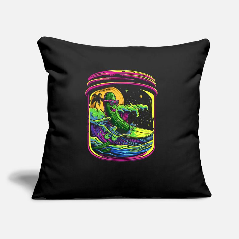 concombre concombre aneth plage surf lunettes de soleil pop art Coussin et housse de 45 x 45 cm