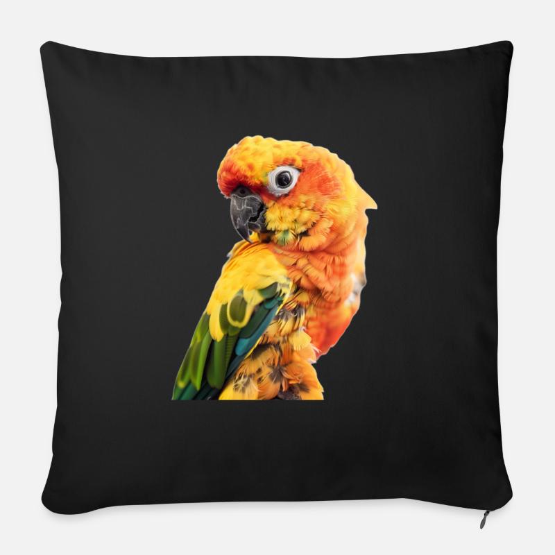 Sittiche - Sofakissen mit Füllung 45 x 45 cm - Schwarz