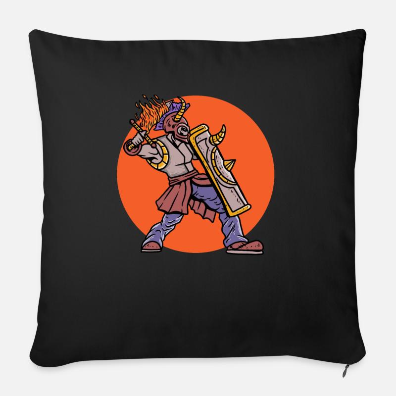 RPG Fantasy Warrior Magic Dungeon - Sofakissen mit Füllung 45 x 45 cm - Schwarz