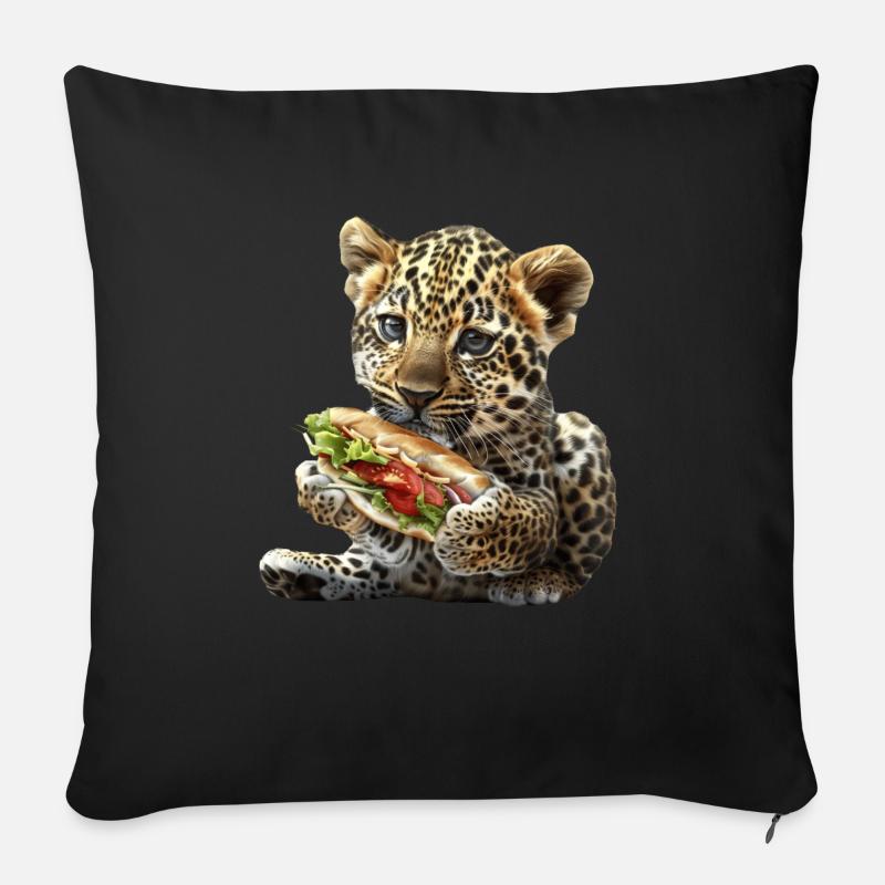 Leopard - Sofakissen mit Füllung 45 x 45 cm - Schwarz