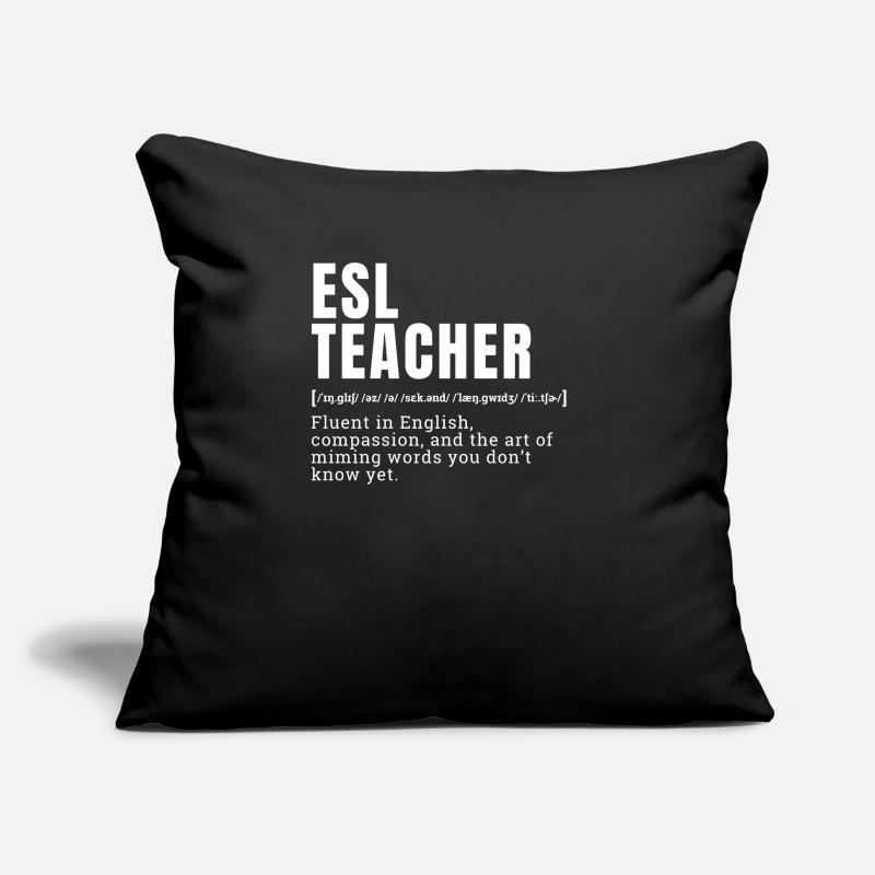 Drôle d’anglais comme professeur de langue seconde ESL ini Coussin et housse de 45 x 45 cm