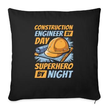 Ingénieur civil - Coussin et housse de 45 x 45 cm - noir - Devant