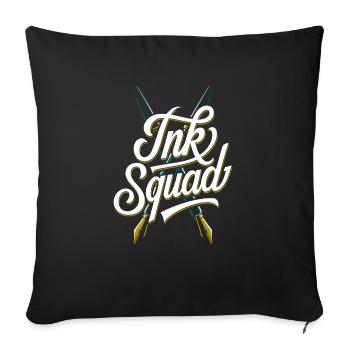 Calligraphe Kader - Coussin et housse de 45 x 45 cm - noir - Devant
