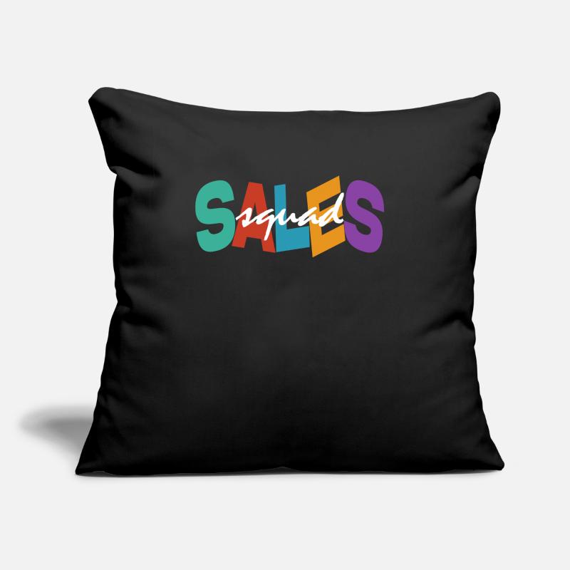 Équipe de vente Typographie colorée Conception Équipe de vente Coussin et housse de 45 x 45 cm