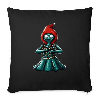 Flatwoods Monster Cryptid Cryptozoology - Sofa pillow with filling 45cm x 45cm - black - Front