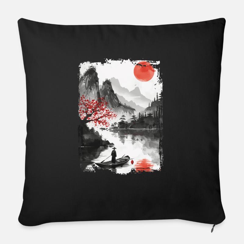 Japan - Sofakissen mit Füllung 45 x 45 cm - Schwarz