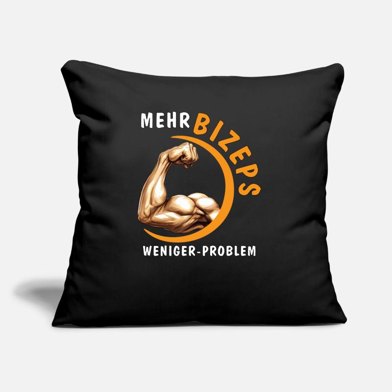 PLUS DE BICEPS, MOINS DE PROBLÈMES Coussin et housse de 45 x 45 cm