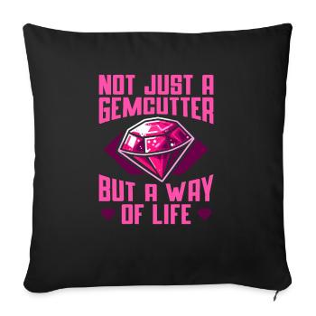 Tailleur de pierres précieuses - Coussin et housse de 45 x 45 cm - noir - Devant