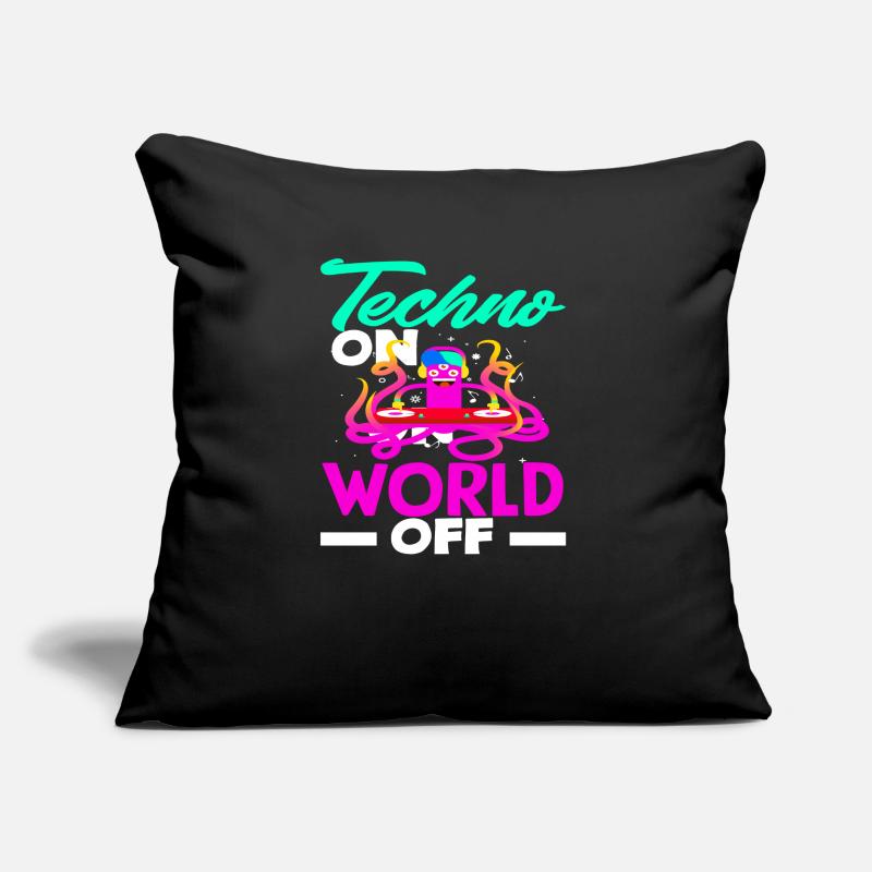 Techno Lover: Techno On World Off Sofa pillow with filling 45cm x 45cm
