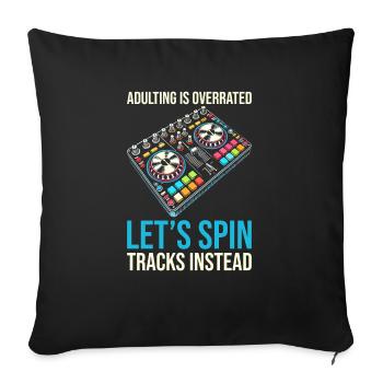Dj Disc Jockey - Coussin et housse de 45 x 45 cm - noir - Devant