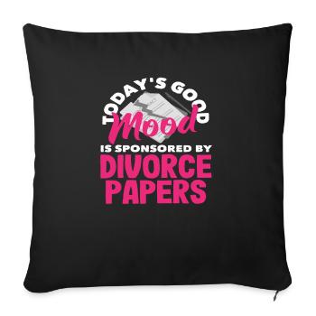 La Bonne Humeur du jour sponsorisée par Divorce - Coussin et housse de 45 x 45 cm - noir - Devant