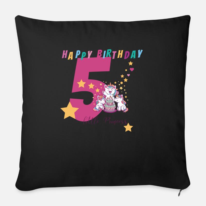 5. Geburtstag - Sofakissen mit Füllung 45 x 45 cm - Schwarz